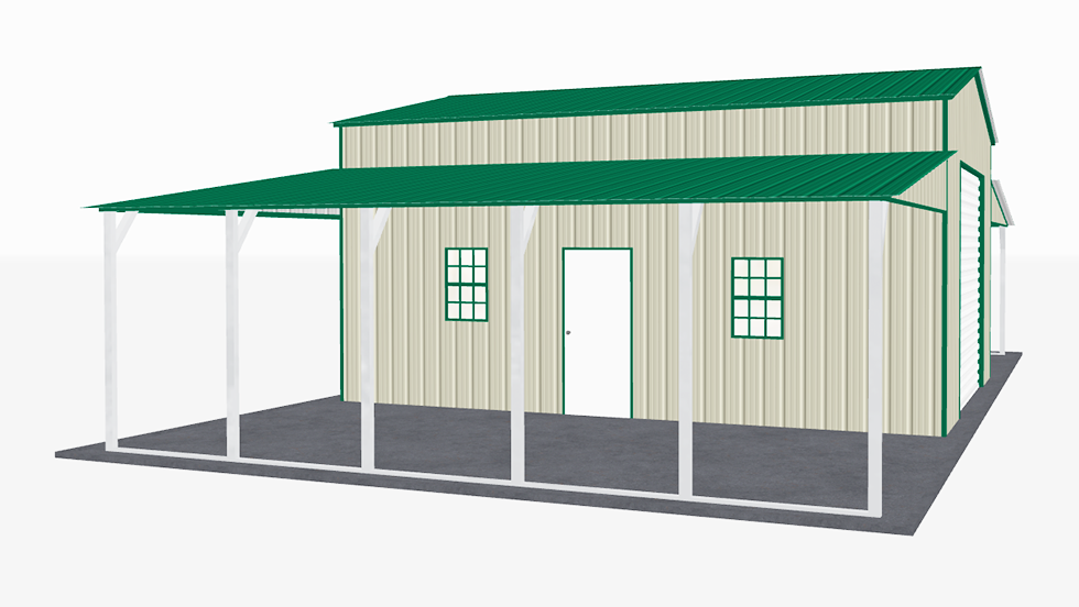 42x26 Vertical Roof Step Down Barns 18x26_vertical_roof_step_down_barns_left