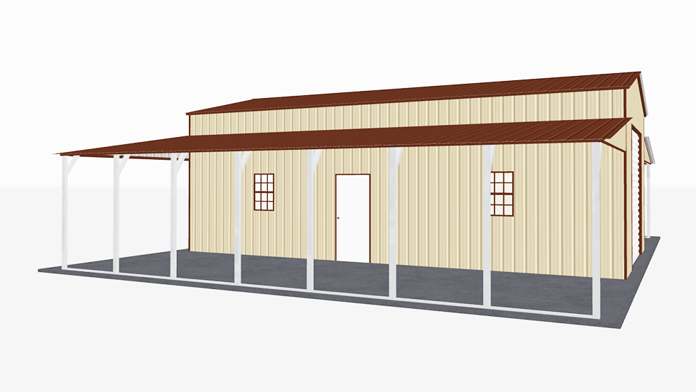 42x36 Vertical Roof Step Down Barns 18x36_vertical_roof_step_down_barns_left