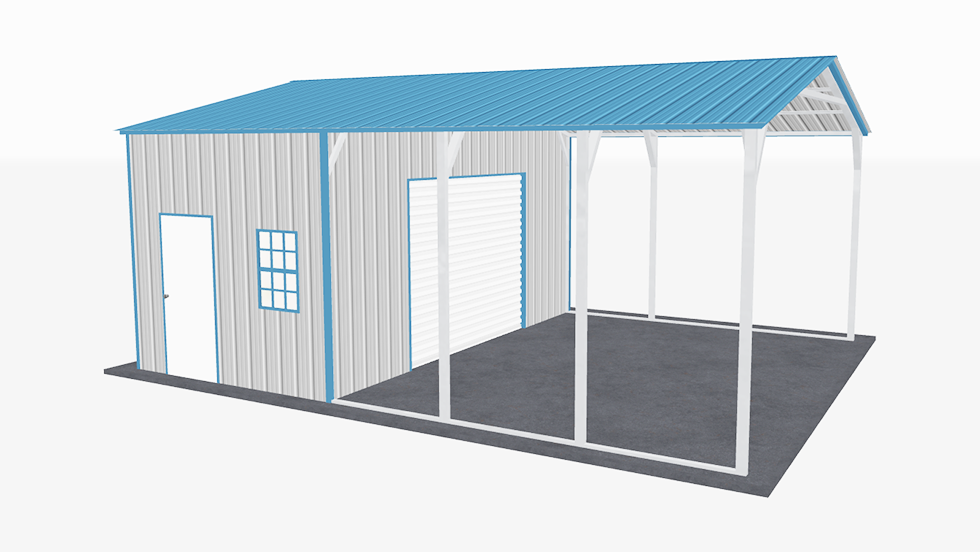 20x26 Vertical Roof Utility Carport 20x26_vertical_roof_utility_carport_left