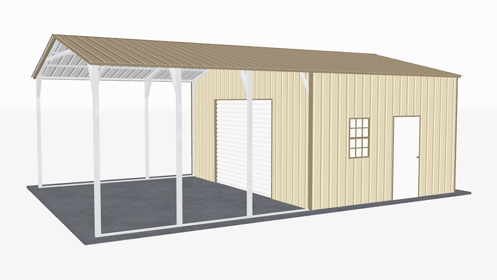 20x31 Vertical Roof Utility Carport 20x31_vertical_roof_utility_carport_right