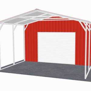 18x21 Vertical Roof Utility Carport view 2