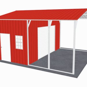 18x21 Vertical Roof Utility Carport view 1