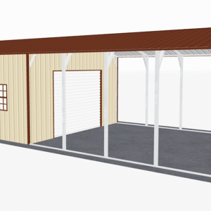 18x36 Vertical Roof Utility Carport view 1