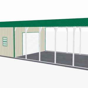 18x46 Vertical Roof Utility Carport view 1