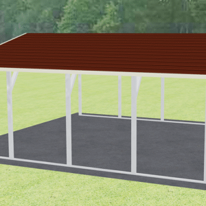 20x21 A-Frame Roof Carport view 1