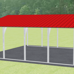 20x21 Vertical Roof Carport view 1