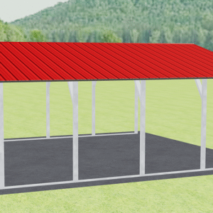 20x21 Vertical Roof Carport view 4