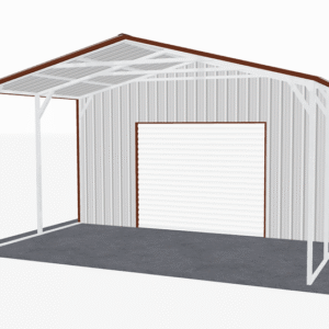 20x21 Vertical Roof Utility Carport view 2