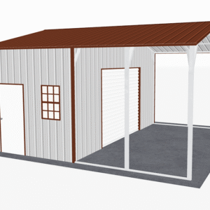 20x21 Vertical Roof Utility Carport view 1