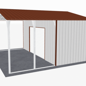 20x21 Vertical Roof Utility Carport view 4