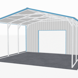20x26 Vertical Roof Utility Carport view 2