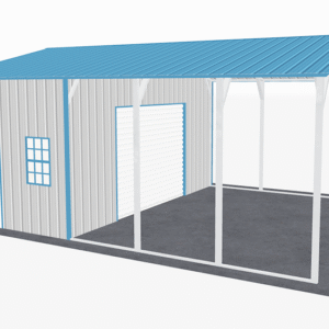 20x26 Vertical Roof Utility Carport view 1