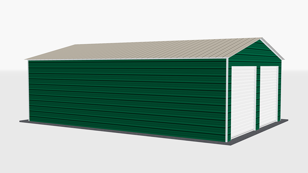Protect your cars, boats, trucks, & other vehicles from harsh weather with this 20 feet wide double car enclosed steel garage suitable for 2 cars.