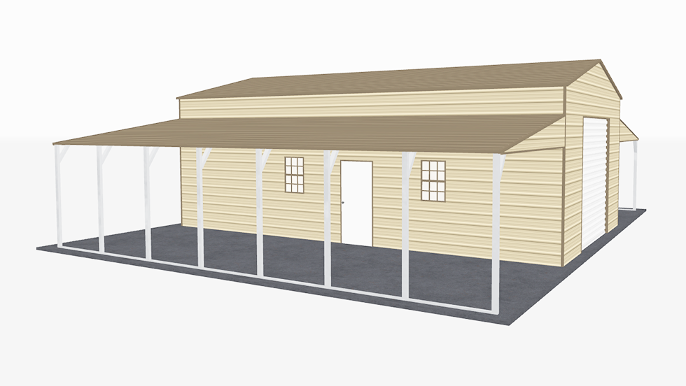 44x36 A-Frame Roof Step Down Barns 20x36_a-frame_roof_step_down_barns_left