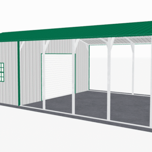 20x36 Vertical Roof Utility Carport view 1