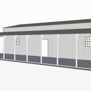 44x46 Vertical Roof Step Down Barns view 1