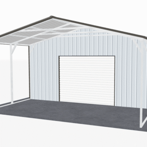 22x21 Vertical Roof Utility Carport view 1