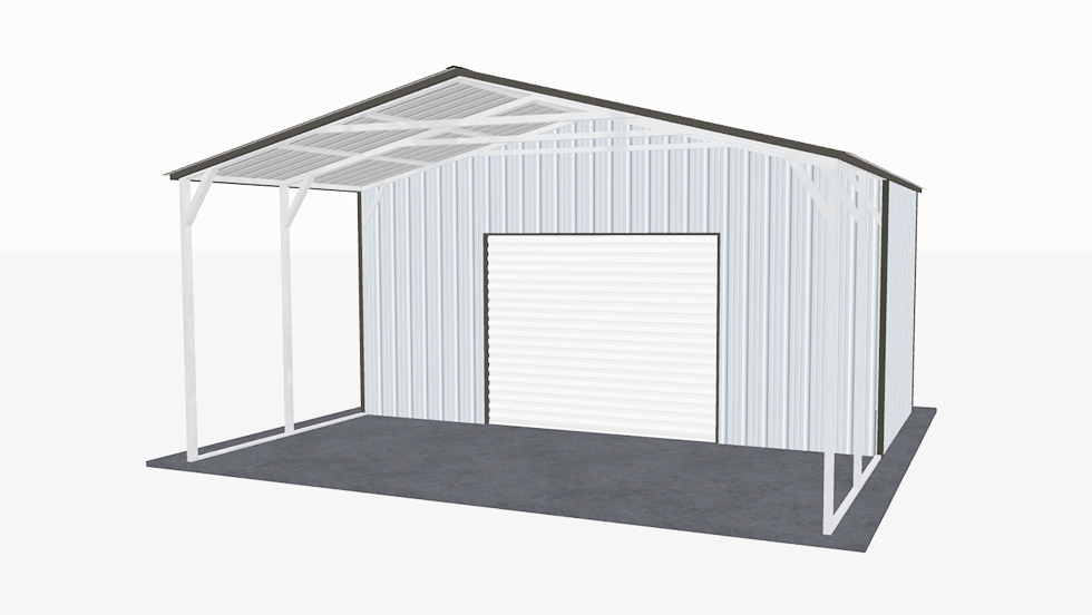 22x21 Vertical Roof Utility Carport