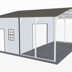 22x21 Vertical Roof Utility Carport view 2