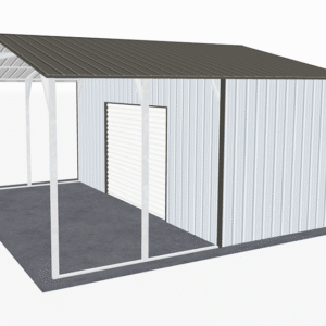 22x21 Vertical Roof Utility Carport view 4
