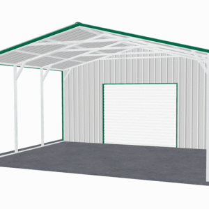 22x26 Vertical Roof Utility Carport view 1