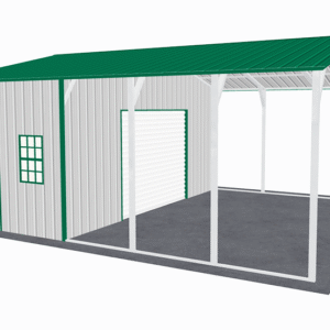 22x26 Vertical Roof Utility Carport view 2