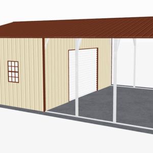 22x31 Vertical Roof Utility Carport view 2