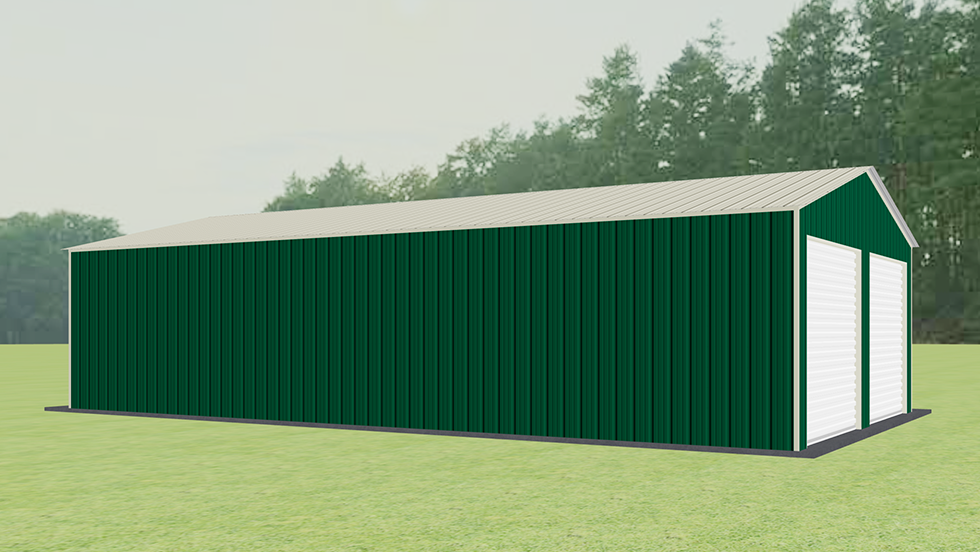 All Vertical Style 22x40' Metal Garage with 140 MPH/30 PSF certification. This 22' wide and 40' long all vertical style garage has vertically enclosed walls with roll-up door(s). This carport garage building is built with 2.5" 14 Gauge Galvanized Tubing.