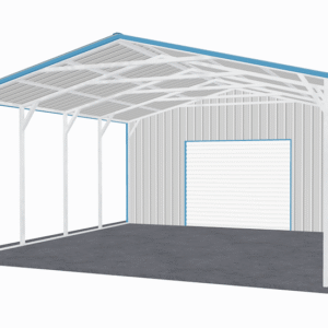 22x41 Vertical Roof Utility Carport view 1
