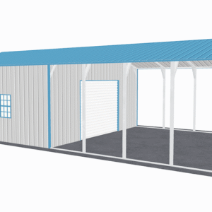 22x41 Vertical Roof Utility Carport view 2