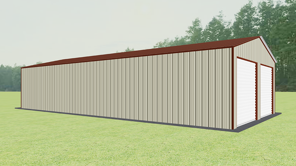All Vertical Style 22x45' Metal Garage with 140 MPH/30 PSF certification. This 22' wide and 45' long all vertical style garage has vertically enclosed walls with roll-up door(s). This carport garage building is built with 2.5" 14 Gauge Galvanized Tubing.