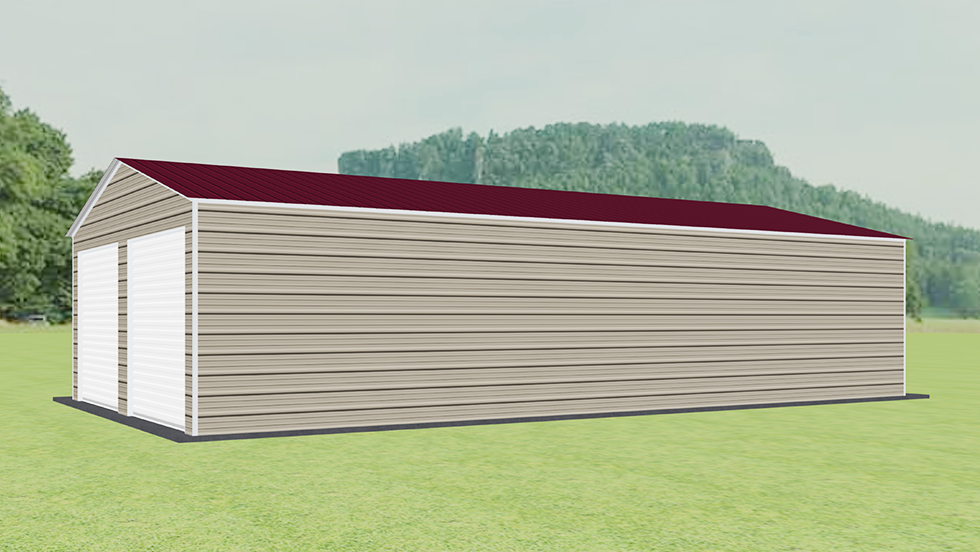Protect your cars, boats, trucks, & other vehicles from harsh weather with this 22 feet wide double car enclosed steel garage suitable for 2 cars.
