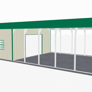 22x46 Vertical Roof Utility Carport view 2