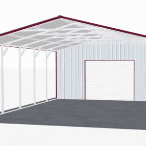 22x51 Vertical Roof Utility Carport view 1
