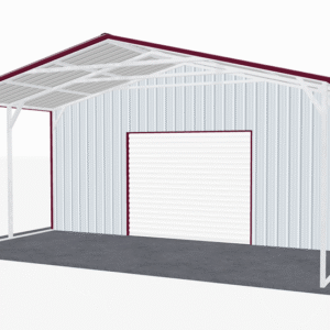 24x21 Vertical Roof Utility Carport view 1