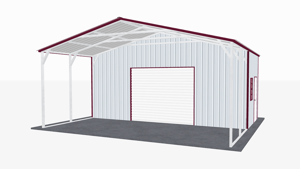 24x21 Vertical Roof Utility Carport