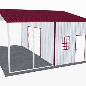 24x21 Vertical Roof Utility Carport view 2