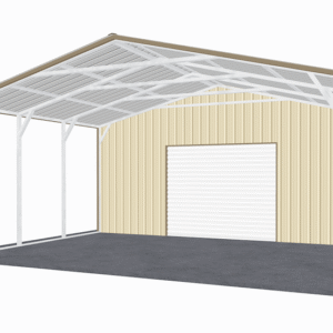 24x26 Vertical Roof Utility Carport view 1