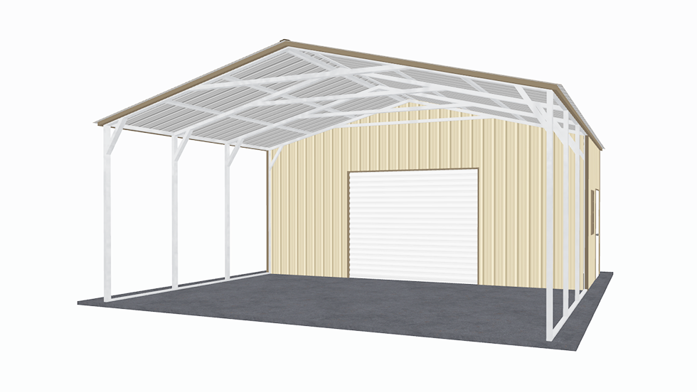 24x26 Vertical Roof Utility Carport