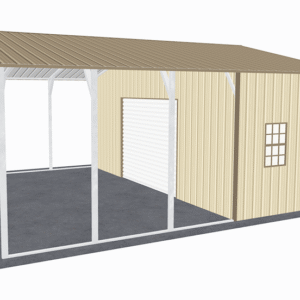 24x26 Vertical Roof Utility Carport view 2