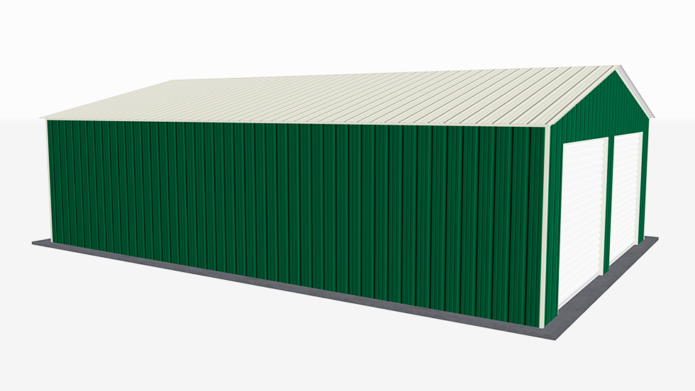 All Vertical Style 24x35' Metal Garage with 140 MPH/30 PSF certification. This 24' wide and 35' long all vertical style garage has vertically enclosed walls with roll-up door(s). This carport garage building is built with 2.5" 14 Gauge Galvanized Tubing.