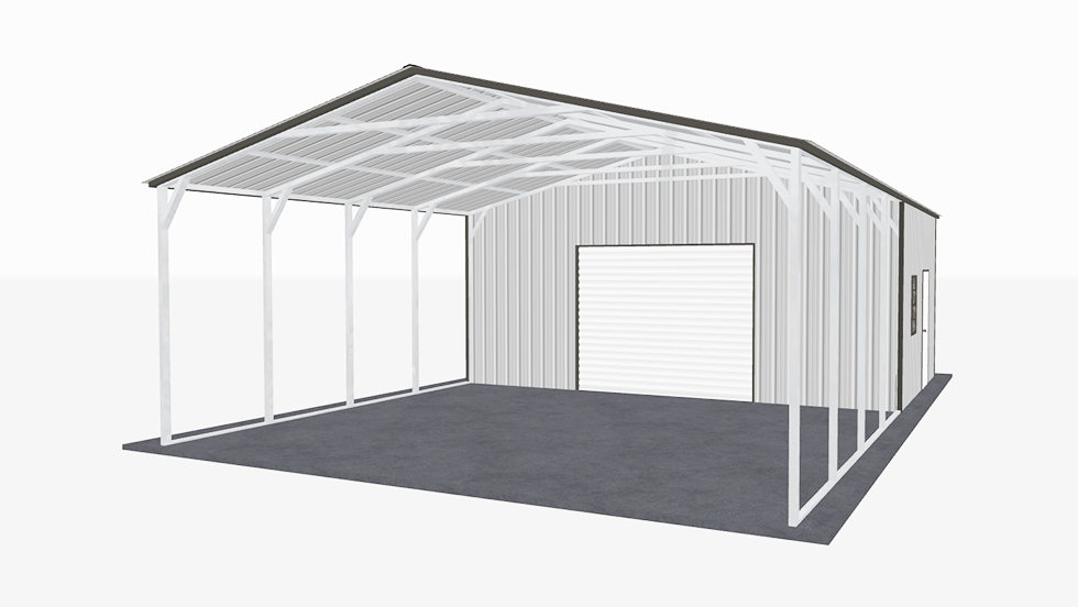 24x36 Vertical Roof Utility Carport
