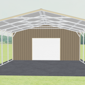 24x41 Vertical Roof Utility Carport view 1