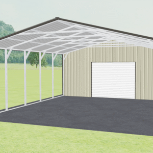 24x51 Vertical Roof Utility Carport view 1