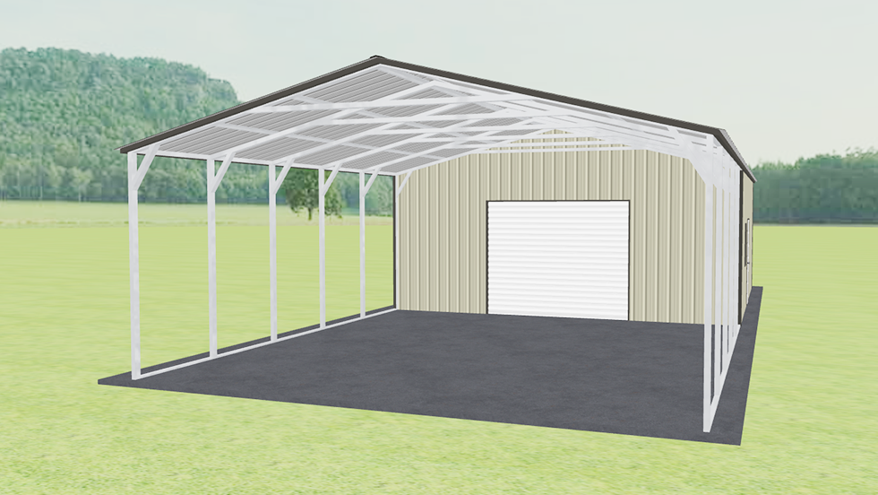 24x51 Vertical Roof Utility Carport