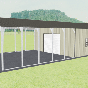 24x51 Vertical Roof Utility Carport view 2
