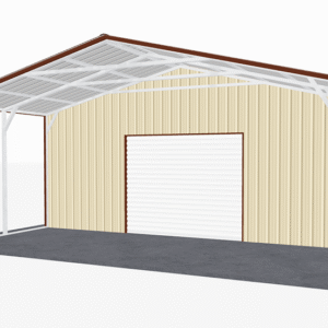 26x21 Vertical Roof Utility Carport view 2