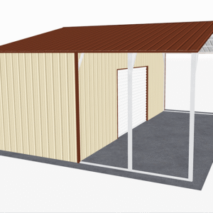 26x21 Vertical Roof Utility Carport view 1