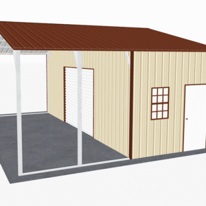 26x21 Vertical Roof Utility Carport view 4