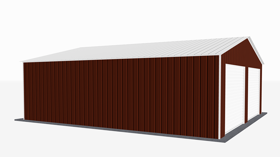 All Vertical Style 26x30' Metal Garage with 140 MPH/30 PSF certification. This 26' wide and 30' long all vertical style garage has vertically enclosed walls with roll-up door(s). This carport garage building is built with 2.5" 14 Gauge Galvanized Tubing.